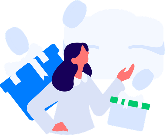 Girl showing medical payment  Illustration