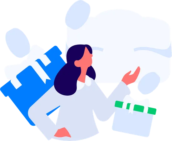 Girl showing medical payment  Illustration