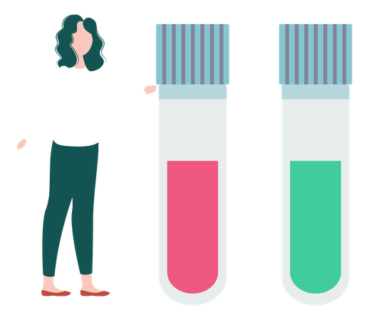 Girl Showing Medical Test Tube  Illustration