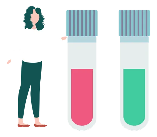 Girl Showing Medical Test Tube  Illustration