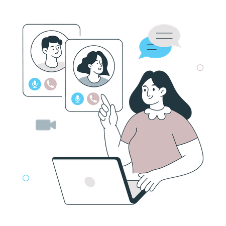 Girl showing Morning Rituals for Remote Worker  Illustration