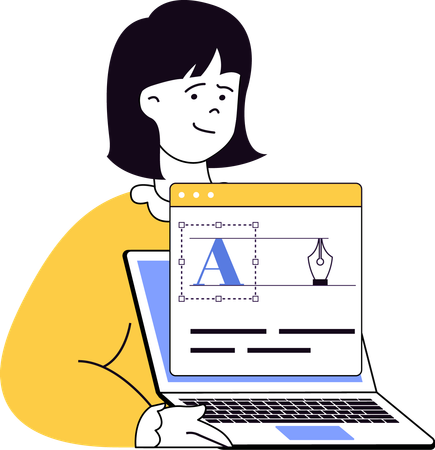 Girl showing online media  Illustration