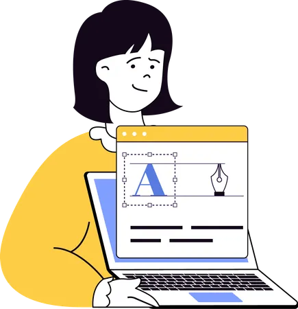 Girl showing online media  Illustration