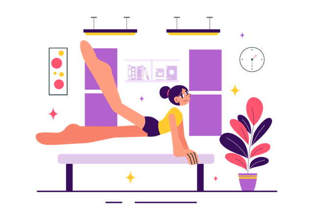 Girl showing rhythmic gymnastic  Illustration