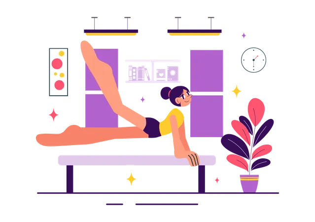 Girl showing rhythmic gymnastic  Illustration