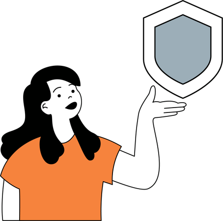 Girl showing shield  Illustration