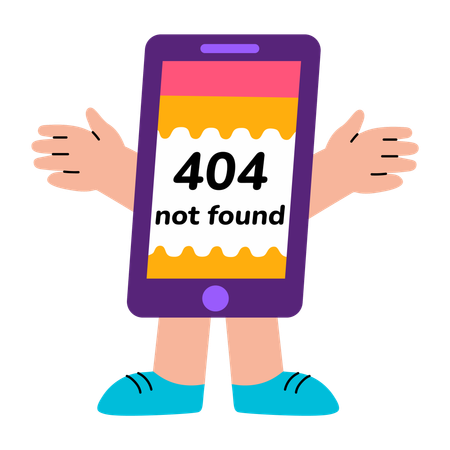 Girl showing smartphone error  Illustration