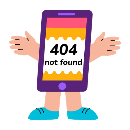 Girl showing smartphone error  Illustration
