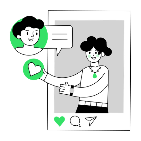 Girl showing Social Interaction  Illustration