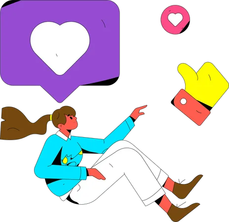 Girl showing social media comment  Illustration