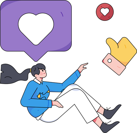 Girl showing social media comment  Illustration