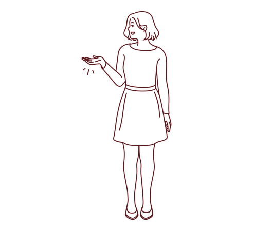 Girl showing something  Illustration