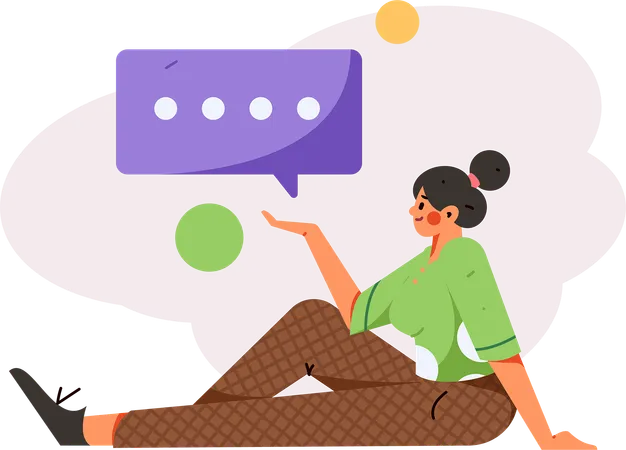 Girl showing speech bubble  Illustration