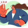 illustration business woman saying stop