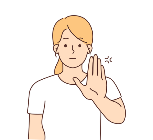 Girl showing stop gesture  Illustration