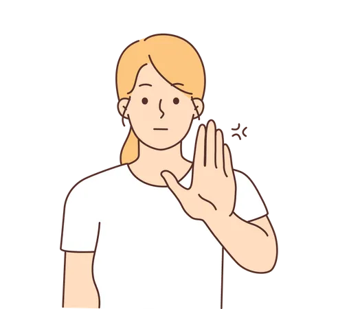 Girl showing stop gesture  Illustration