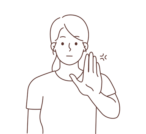 Girl showing stop gesture  Illustration