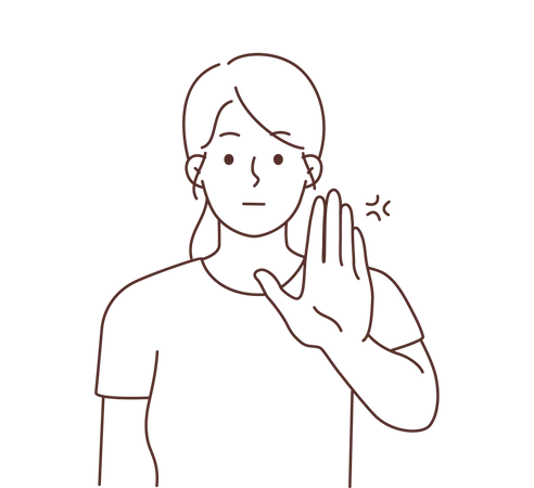 Girl showing stop gesture  Illustration