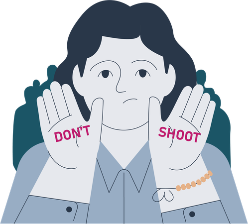 Girl showing stop shoot  Illustration