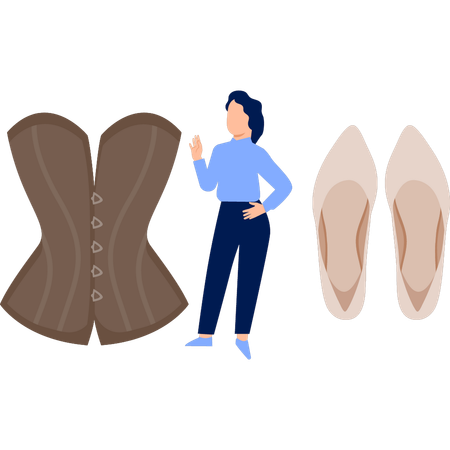 Girl showing stylish outfit  Illustration