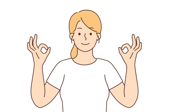 Girl showing super sign  Illustration