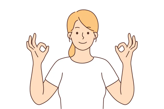 Girl showing super sign  Illustration