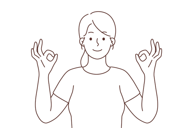 Girl showing super sign  Illustration