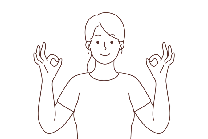 Girl showing super sign  Illustration