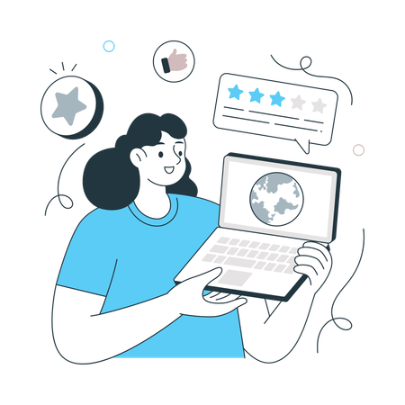 Girl showing Tech Reviews  Illustration