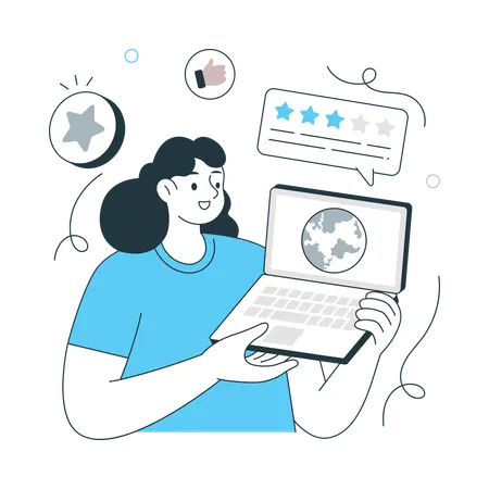 Girl showing Tech Reviews  Illustration