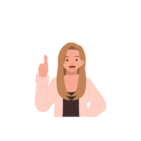 Girl showing up gesture  일러스트레이션