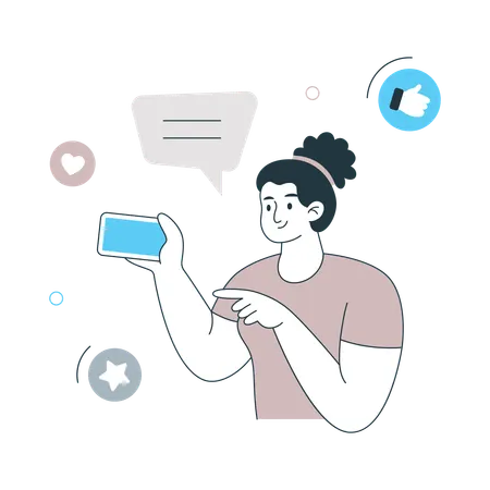 Girl showing Vlogging  Illustration