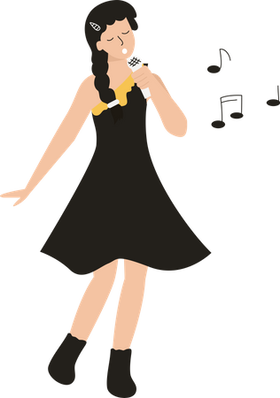 Girl singing Illustration