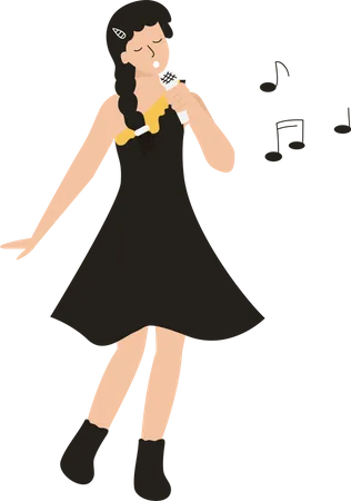 Girl singing Illustration
