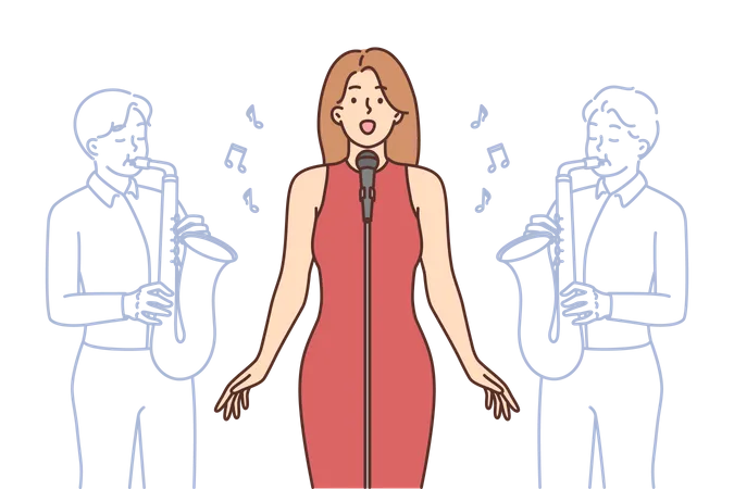 Girl singing  Illustration