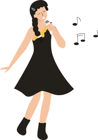 Girl singing  Illustration