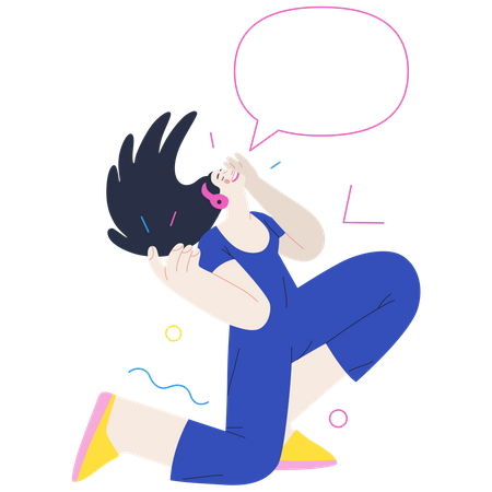 Girl Singing  Illustration