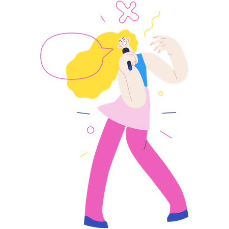 Girl Singing  Illustration