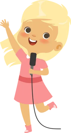 Girl Singing Song  Illustration