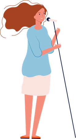 Girl Singing Song  Illustration