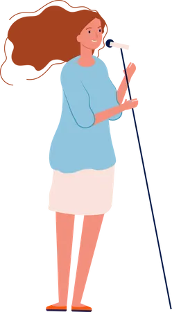 Girl Singing Song  Illustration