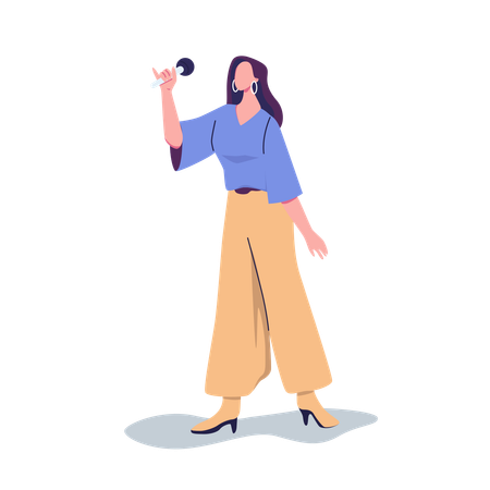 Girl Singing Song  Illustration