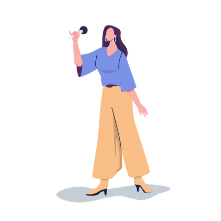 Girl Singing Song  Illustration