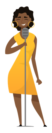 Girl singing song  Illustration
