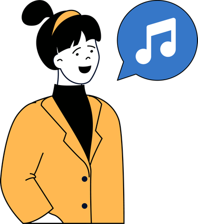 Girl singing song  イラスト