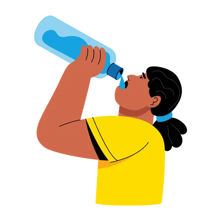 Girl sipping water  Illustration