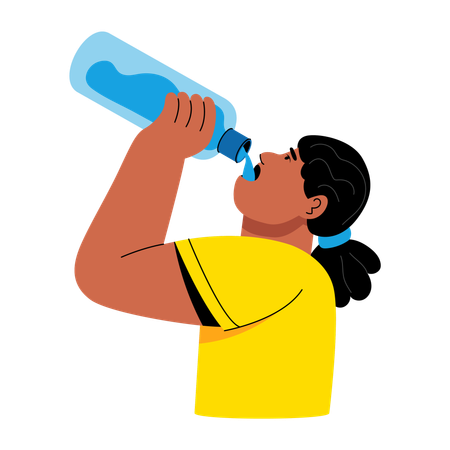 Girl sipping water  Illustration