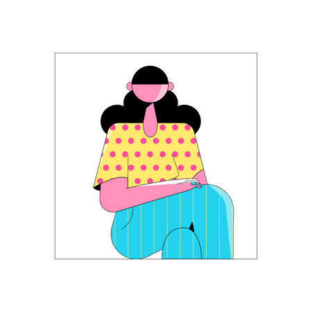 Girl sitting Illustration