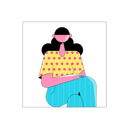 Girl sitting Illustration