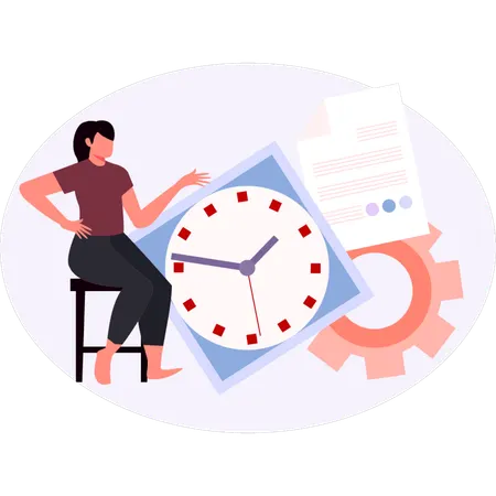 Girl  sitting chair  Illustration